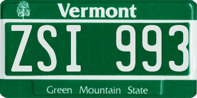 VT license plate ZSI993