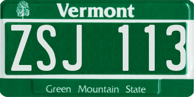 VT license plate ZSJ113