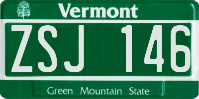 VT license plate ZSJ146