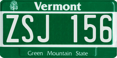 VT license plate ZSJ156
