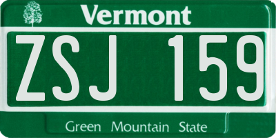 VT license plate ZSJ159