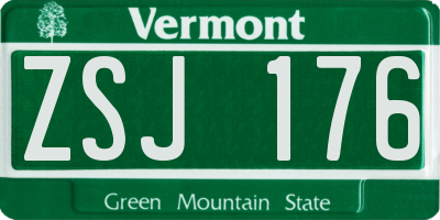 VT license plate ZSJ176