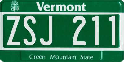 VT license plate ZSJ211