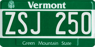 VT license plate ZSJ250