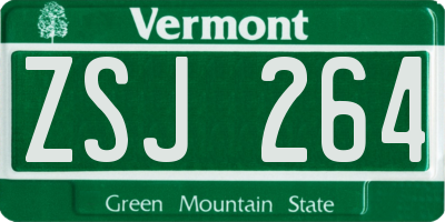 VT license plate ZSJ264