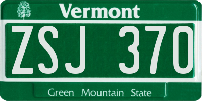 VT license plate ZSJ370