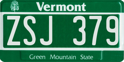 VT license plate ZSJ379