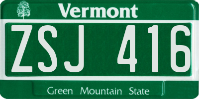 VT license plate ZSJ416