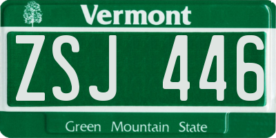 VT license plate ZSJ446