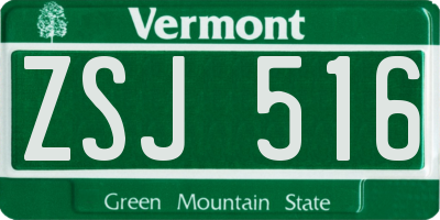 VT license plate ZSJ516