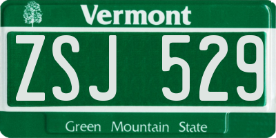 VT license plate ZSJ529