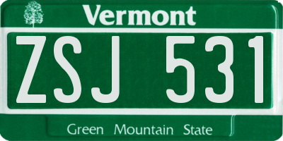 VT license plate ZSJ531
