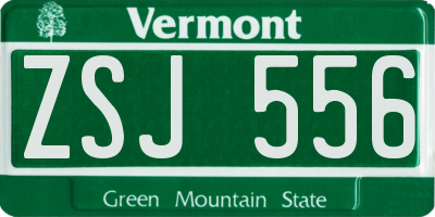 VT license plate ZSJ556