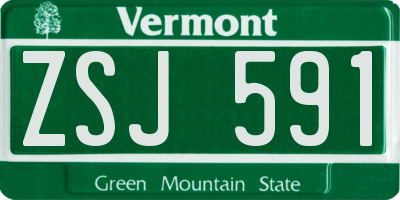 VT license plate ZSJ591