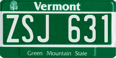 VT license plate ZSJ631