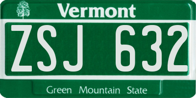 VT license plate ZSJ632