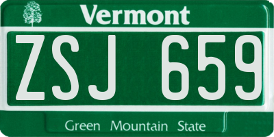 VT license plate ZSJ659