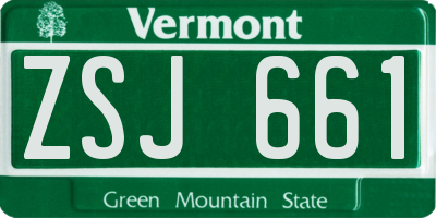 VT license plate ZSJ661