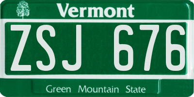 VT license plate ZSJ676