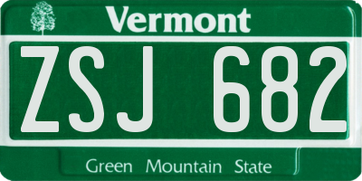VT license plate ZSJ682