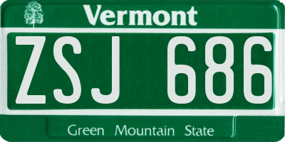 VT license plate ZSJ686