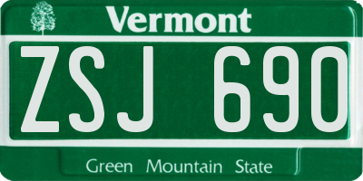 VT license plate ZSJ690