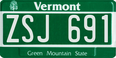 VT license plate ZSJ691