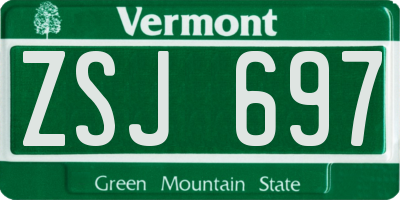 VT license plate ZSJ697