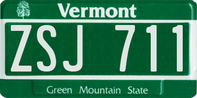 VT license plate ZSJ711