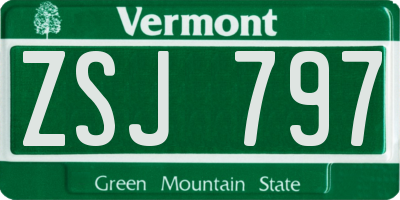 VT license plate ZSJ797