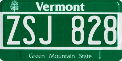 VT license plate ZSJ828