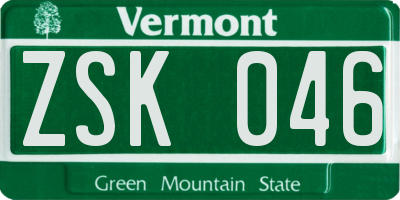 VT license plate ZSK046