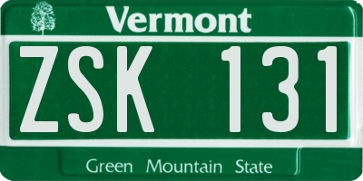 VT license plate ZSK131