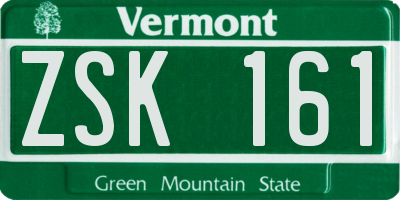 VT license plate ZSK161