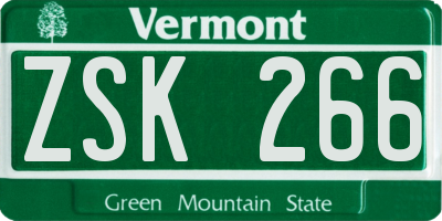 VT license plate ZSK266