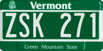 VT license plate ZSK271