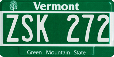 VT license plate ZSK272