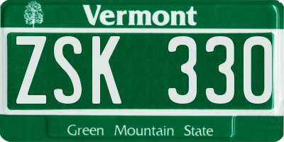 VT license plate ZSK330