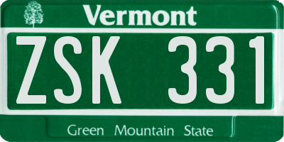 VT license plate ZSK331