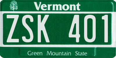 VT license plate ZSK401