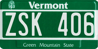 VT license plate ZSK406