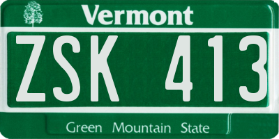 VT license plate ZSK413