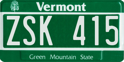 VT license plate ZSK415