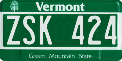 VT license plate ZSK424