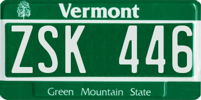 VT license plate ZSK446