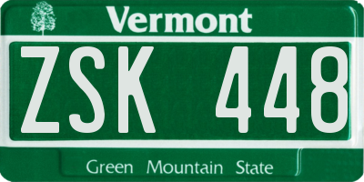 VT license plate ZSK448