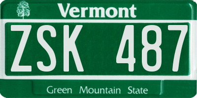 VT license plate ZSK487