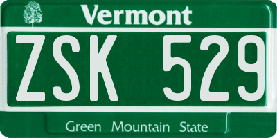 VT license plate ZSK529