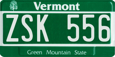 VT license plate ZSK556