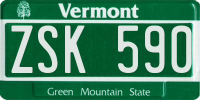 VT license plate ZSK590